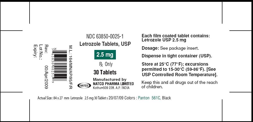 letrozole tablets 2.5 mg- bottle of 30 container label