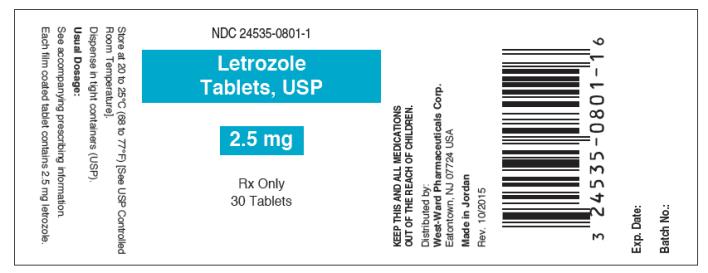 NDC 24535-0801-1
Letrozole Tablets, USP
2.5 mg
Rx Only
30 Tablets

