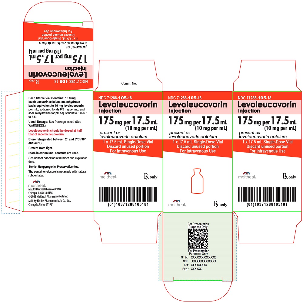PRINCIPAL DISPLAY PANEL – Levoleucovorin Injection, USP 175 mg per 17.5 mL Carton
