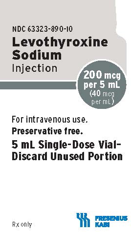 PACKAGE LABEL - PRINCIPAL DISPLAY – Levothyroxine Sodium Injection 5 mL Carton Panel
