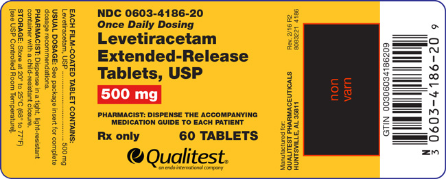 Label for Levetiracetam Extended-Release Tablets, USP 500 mg 60 tablets