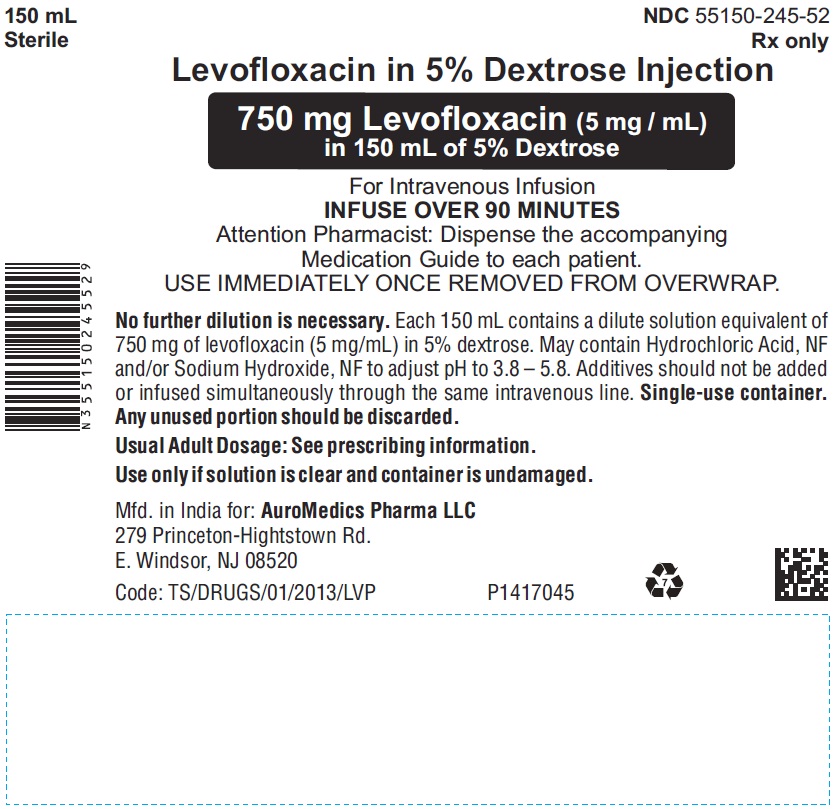 PACKAGE LABEL-PRINCIPAL DISPLAY PANEL - 750 mg Levofloxacin (5 mg / mL) in 150 mL of 5% Dextrose - Infusion Bag Label