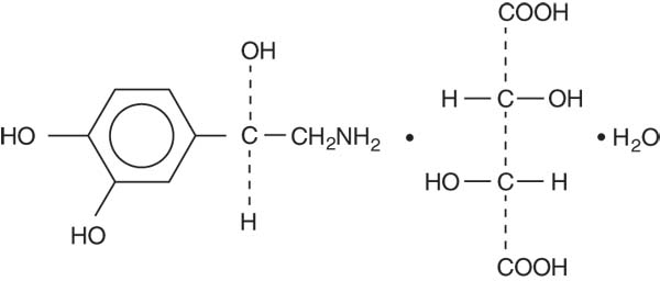 structural formula norepinephrine bitartrate