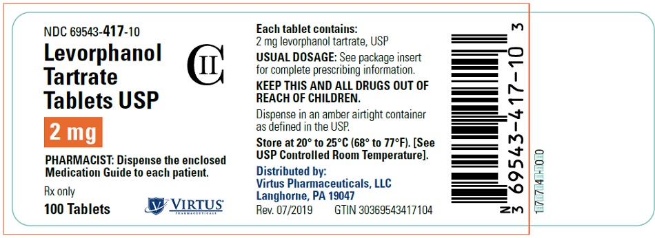 2 mg 100 count Bottle Label