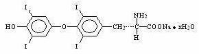 Levothyroxine (T4) sodium structural formula