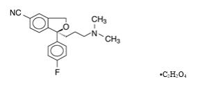 The following structural formula for Lexapro® (escitalopram oxalate) is an orally administered selective serotonin reuptake inhibitor (SSRI). Escitalopram is the pure S-enantiomer (single isomer) of 