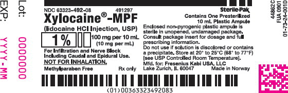 PACKAGE LABEL – PRINCIPAL DISPLAY – Xylocaine - MPF 10 mL Ampule Lidding Label
