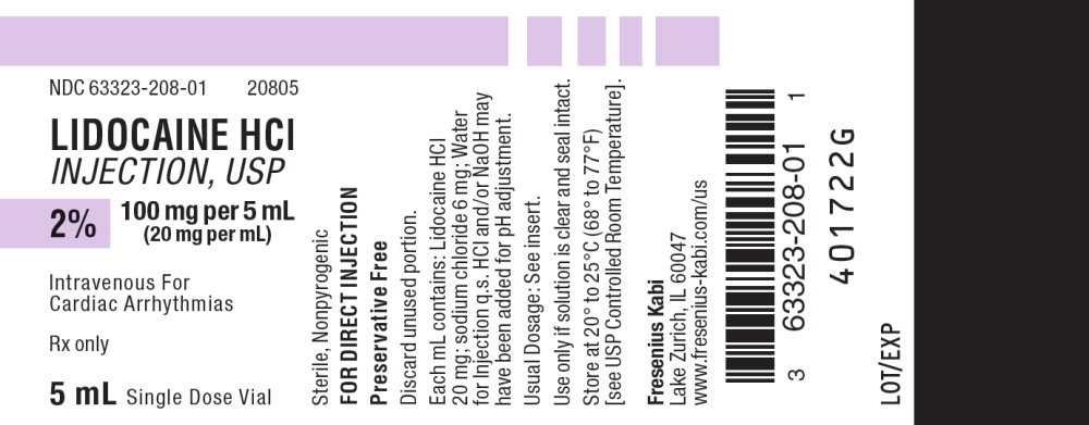 PACKAGE LABEL - PRINCIPAL DISPLAY – Lidocaine HCl 5mL Single Dose Vial Label
