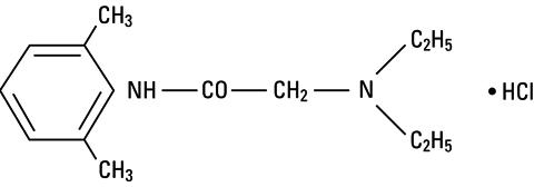 structural formula for Lidocaine hydrochloride