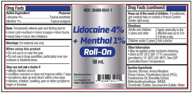 Lidocaine 4% and Menthol 1% Roll-On
NDC 50488-6541-1
50 mL

Manufactured for: 
Alexso, Inc. 
Los Angeles, CA 90064
