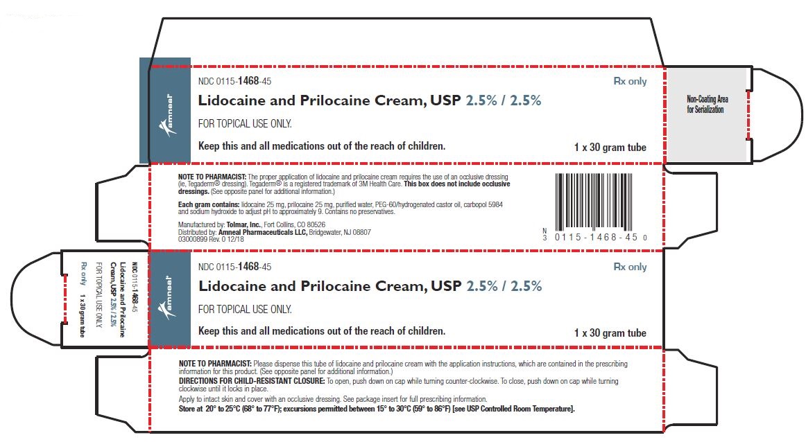 Lidocaine and Prilocaine Cream, USP 2.5% / 2.5% 30g Tube Carton