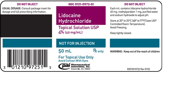 50 mL- Lido bottle label
