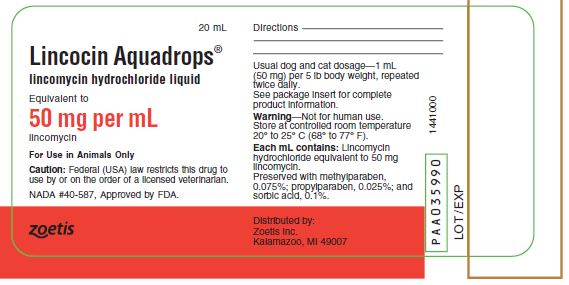 Lincocin Aquadrops Label 20 mL