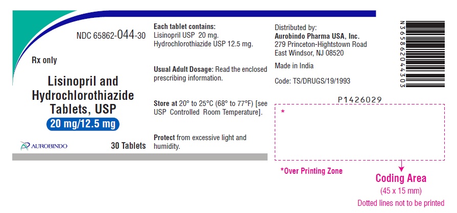 PACKAGE LABEL- PRINCIPAL DISPLAY PANEL - 20 mg/12.5 mg (30 Tablet Bottle)
