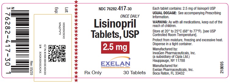 Lisinopril Tablets 2.5mg 30 tablets 
