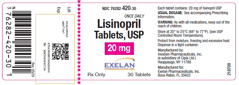Lisinopril Tablets 20mg 30 Tablets