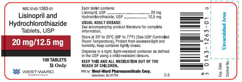 Lisinopril and Hydrochlorothiazide Tablets 20 mg / 12.5 mg 0143-1263