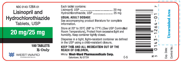 Lisinopril and Hydrochlorothiazide Tablets 20 mg / 25 mg 0143-1264