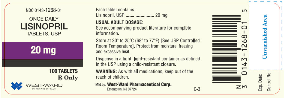 Lisinopril Tablets, USP 20 mg 0143-1268