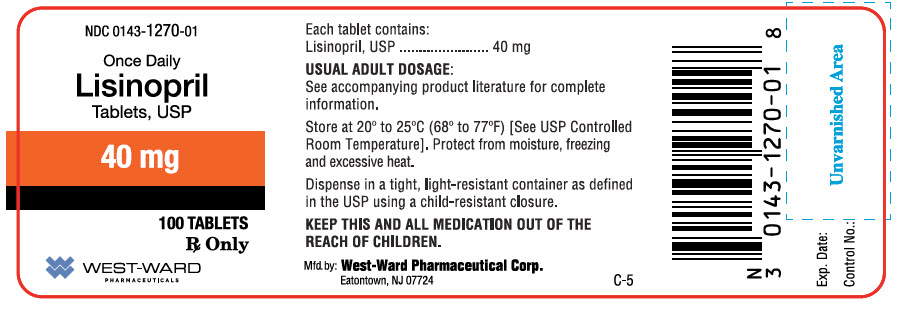 Lisinopril Tablets, USP 40 mg 0143-1270