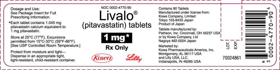 Principal Display Panel - Bottle Label Livalo 1 mg
