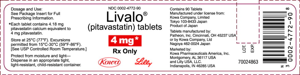 Principal display Panel - Bottle Label Livalo 4 mg
