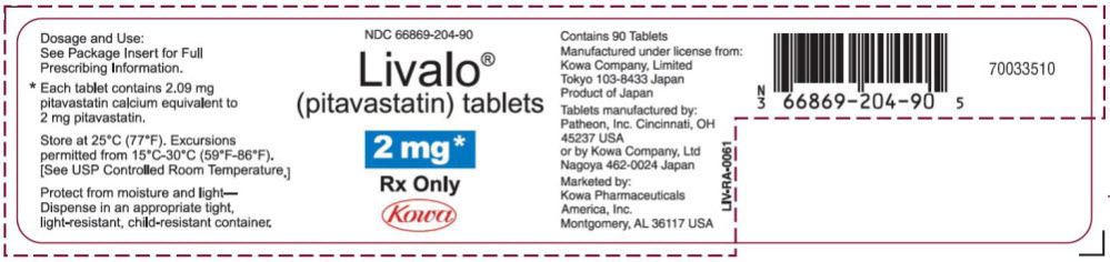 Principal Display Panel - Bottle Label Livalo 2 mg