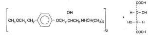 Metoprolol tartrate structural formula 