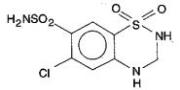 Hydrochlorothiazide structural formula