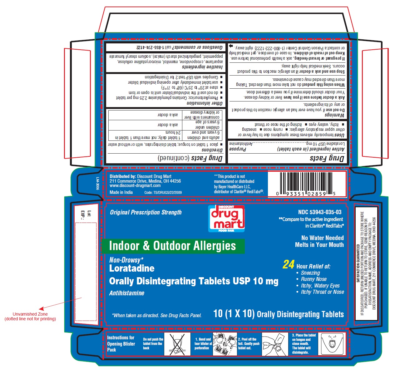 PACKAGE LABEL-PRINCIPAL DISPLAY PANEL - 10 mg, Blister Carton 10 (1 x 10) Orally Disintegrating Tablets
