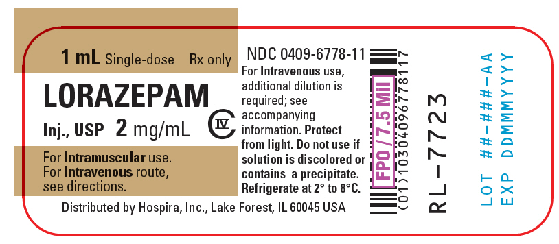 PRINCIPAL DISPLAY PANEL - 2 mg/mL Vial Label - 6778