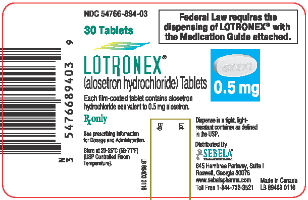 Principal Display Panel - Lotronex 0.5 mg Bottle Label
