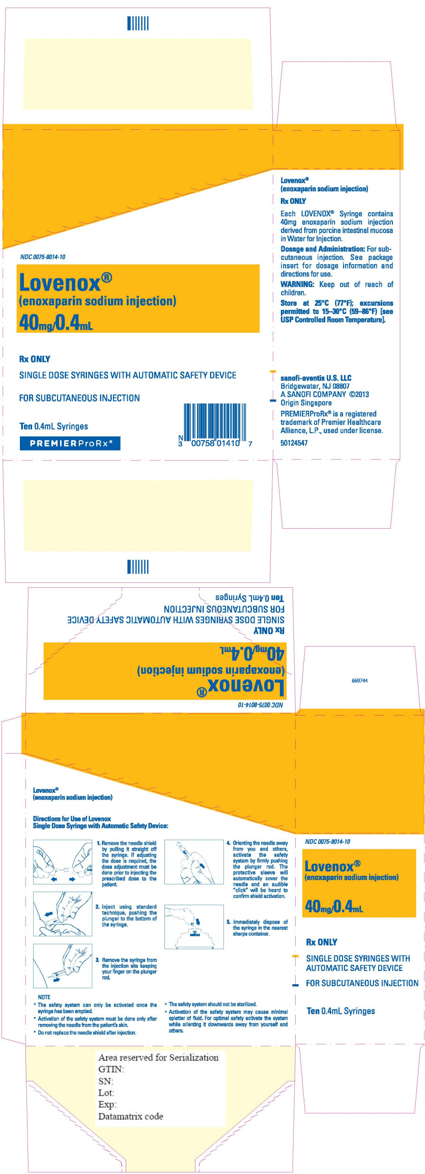 Principal Display Panel - 40 mg/0.4 mL Syringe Blister Pack Carton
