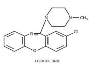 Loxapine, a dibenzoxazepine compound, represents a subclass of tricyclic antipsychotic agents, chemically distinct from the thioxanthenes, butyrophenones, and phenothiazines. Chemically, it is 2-Chloro-11-(4-methyl-1-piperazinyl)dibenz[b,f][1,4]oxazepine. It is present as the succinate salt. 
