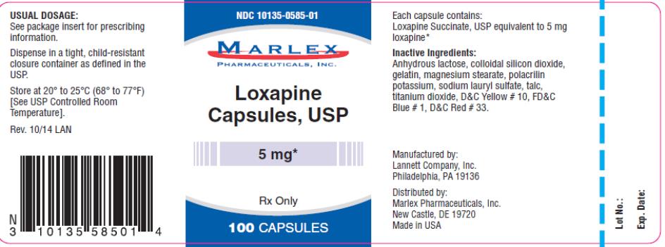 PRINCIPAL DISPLAY PANEL 
NDC 10135-0585-01
Marlex
Loxapine
Capsules,USP
5 mg
Rx Only
100 Capsules
