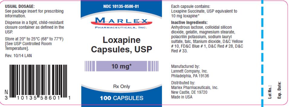 PRINCIPAL DISPLAY PANEL 
NDC 10135-0586-01
Marlex
Loxapine
Capsules,USP
10 mg
Rx Only
100 Capsules
