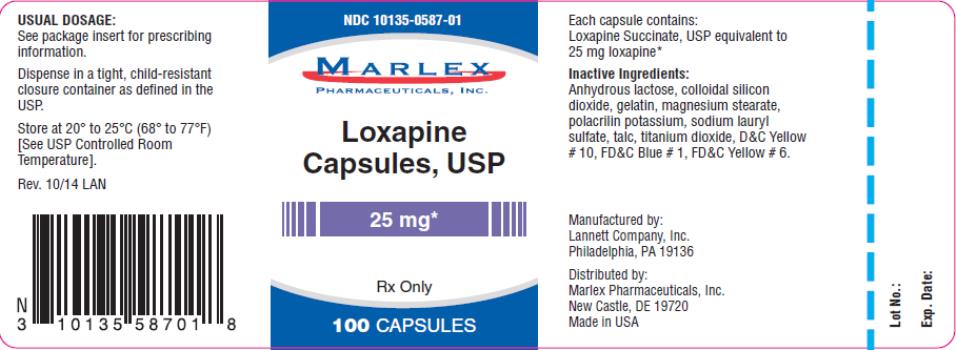 NDC 10135-0587-01
Marlex
Loxapine
Capsules,USP
25 mg
Rx Only
100 Capsules 
