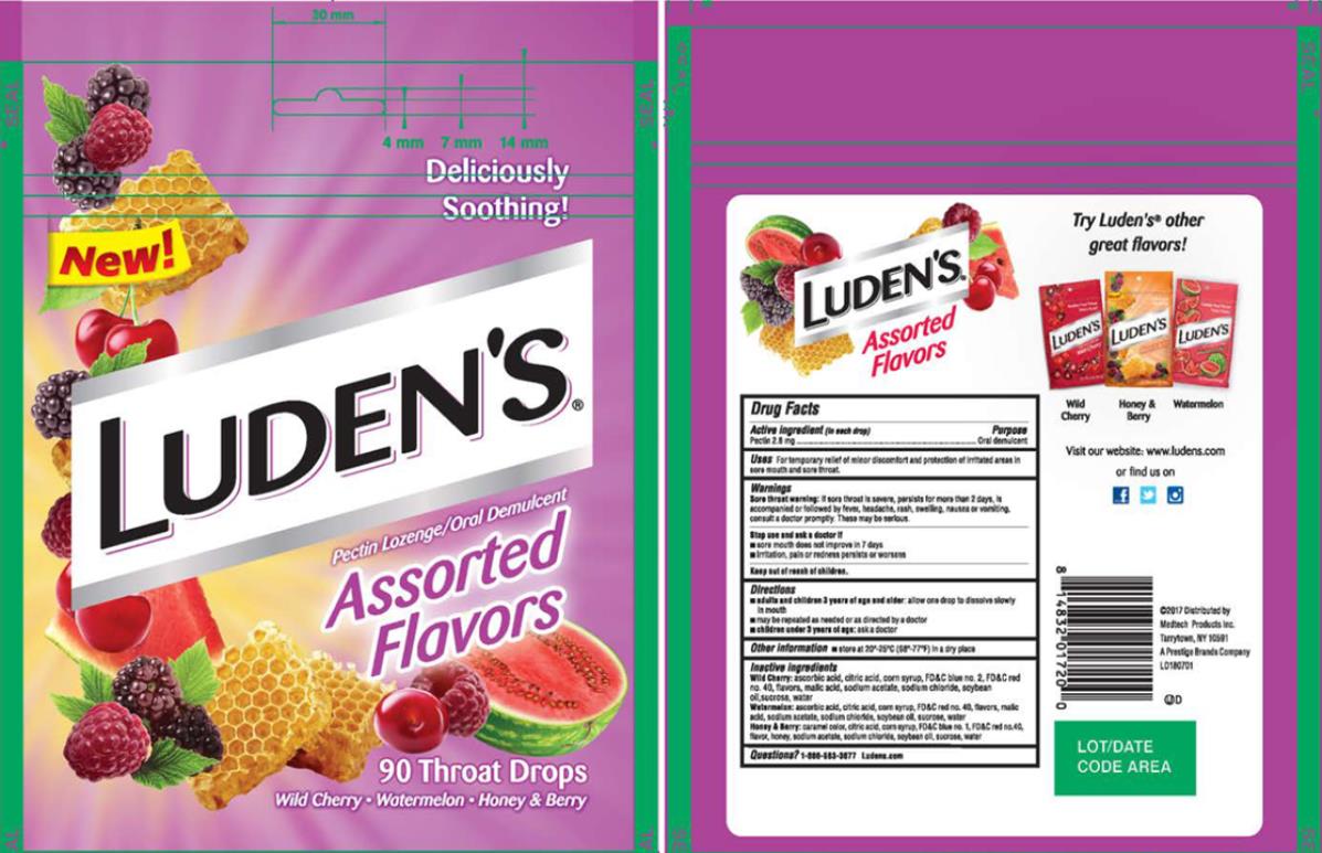 PRINCIPAL DISPLAY PANEL
Luden’s
Pectin Lozenge/ Oral Demulcent
Assorted flavors 
Wild Cherry • Watermelon • Honey & Berry 
90 Throat Drops
