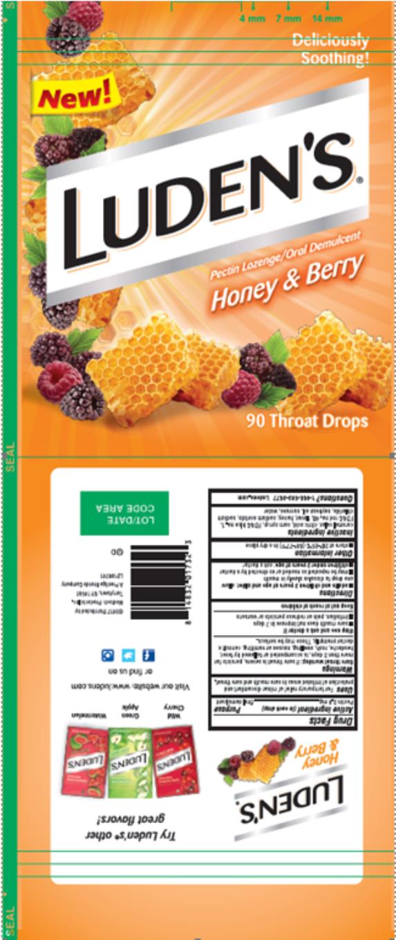 Luden’s
Pectin lozenge/ Oral demulcent
Honey & Berry 
25 Throat Count

