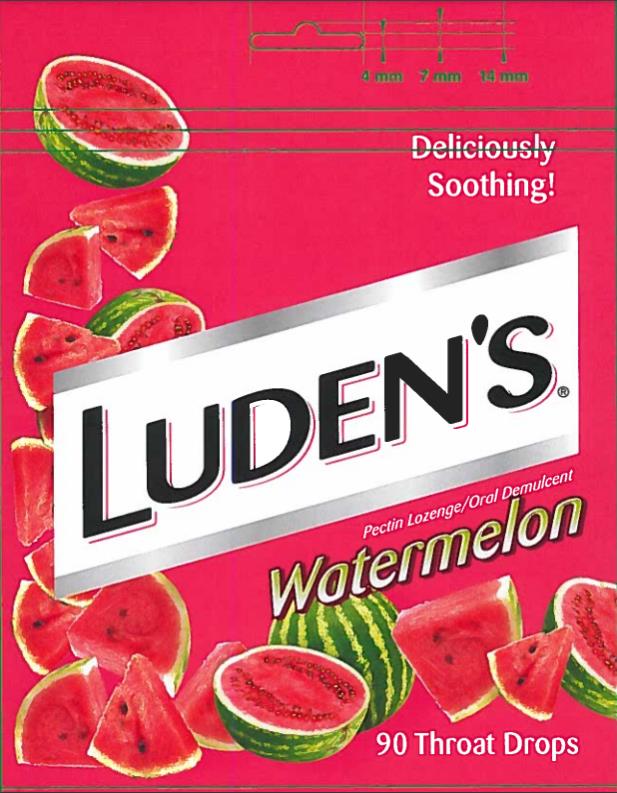 Principal Display Panel 
Luden’s
Pectin Lozenge/Oral Demulcent 
Watermelon
90 Throat Drops
