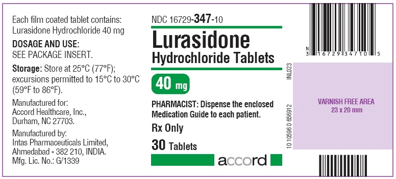 Lurasidone Hydrochloride 40 mg-30 Tablets-label