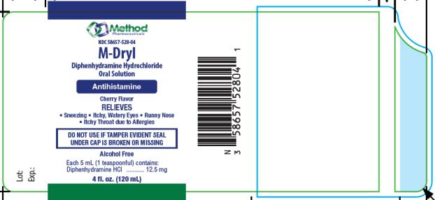 PRINCIPAL DISPLAY PANEL
NDC 58657-528-04
M-Dryl
Diphenhydramine Hydrochloride 
Oral Solution
Antihistamine
Cherry Flavor
4 fl. oz. (120 mL)
