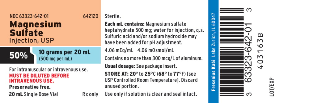 PACKAGE LABEL - PRINCIPAL DISPLAY - Magnesium Sulfate 20 mL Vial Label

