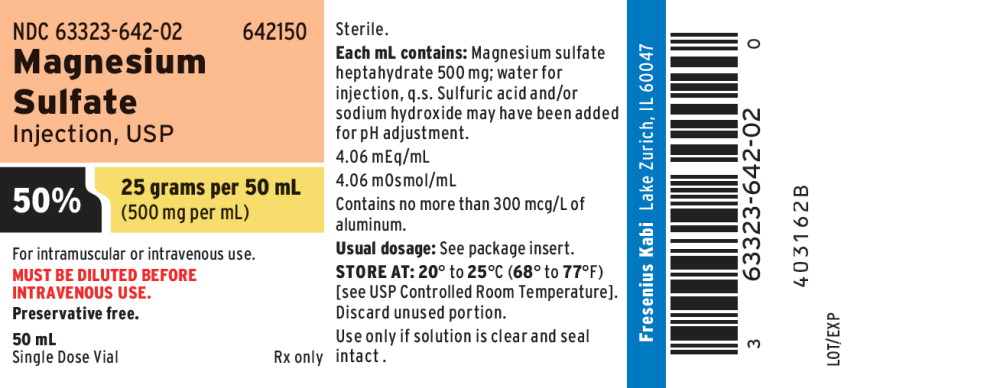 PACKAGE LABEL - PRINCIPAL DISPLAY - Magnesium Sulfate 50 mL Vial Label
