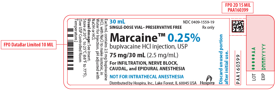 PRINCIPAL DISPLAY PANEL - 75 mg/30 mL Vial Label - 1559