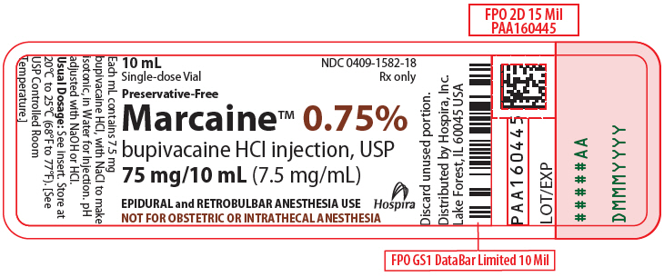 PRINCIPAL DISPLAY PANEL - 75 mg/10 mL Vial Label - 1582
