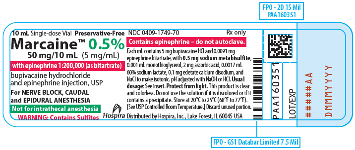 PRINCIPAL DISPLAY PANEL - 50 mg/10 mL Vial Label - 1749