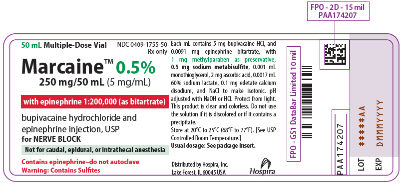 PRINCIPAL DISPLAY PANEL - 250 mg/50 mL Vial Label - 1755