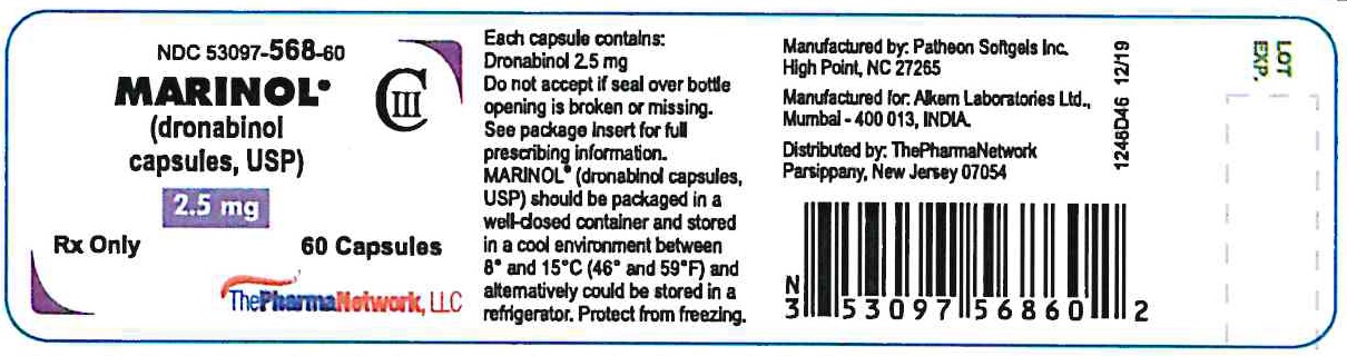 marinol 2.5 mg 60 counts container Label