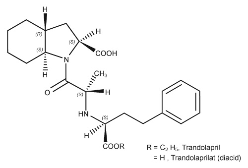 Structural formula for Trandolapril.